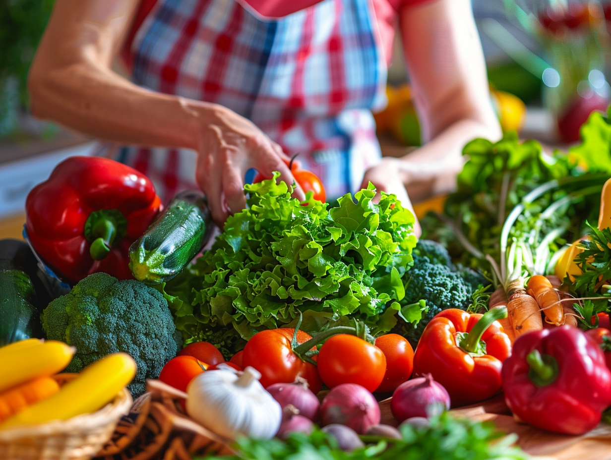 Процес приготування здорової їжі на кухні